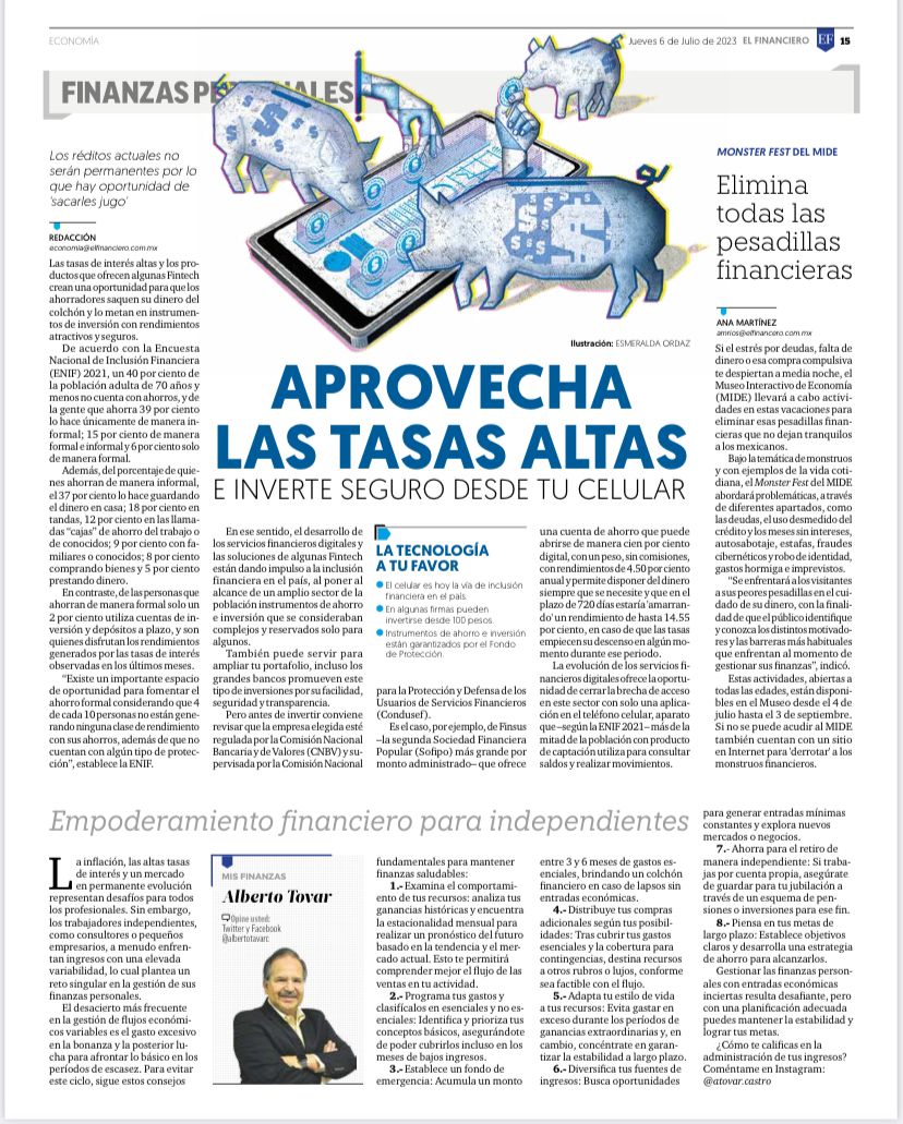 Aprovecha las tasas altas